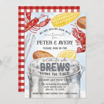 Louisiana Crawfish Seafood Boil Engagement Party Invitation by PerfectPrintableCo at Zazzle
