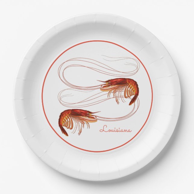 Louisiana Crayfish Paper Plates (Front)