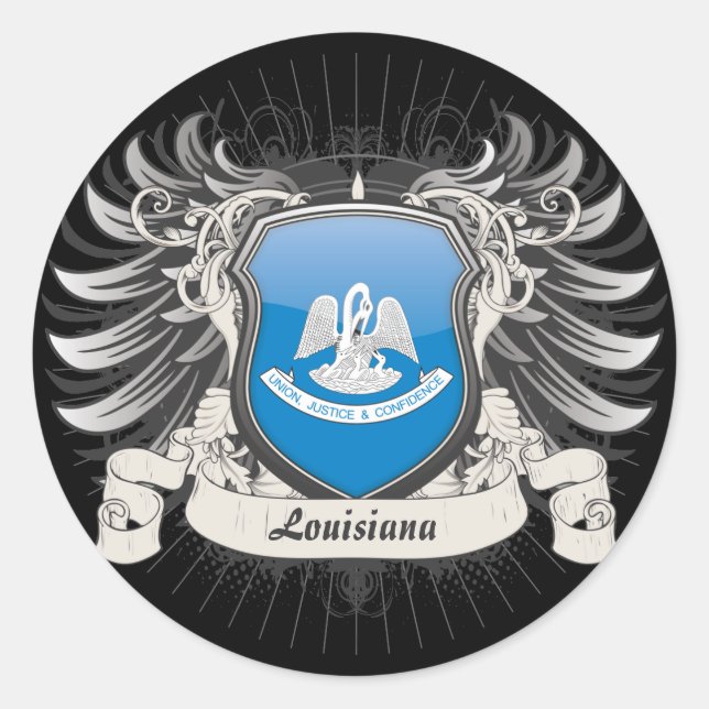 Louisiana Crest Classic Round Sticker (Front)