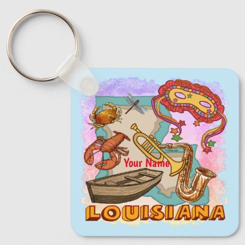 Louisiana custom name  keychain