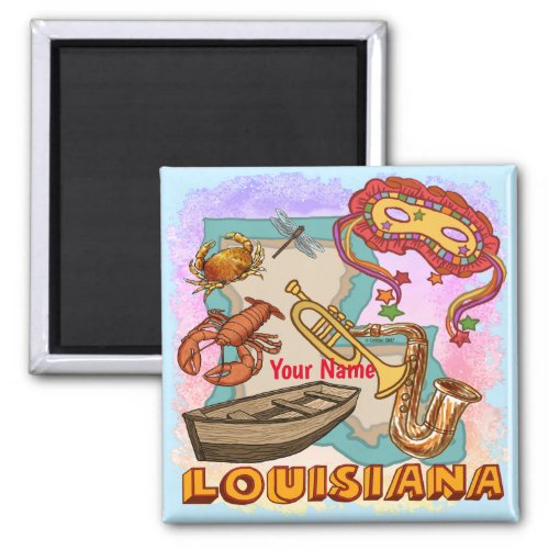 Louisiana custom name  magnet