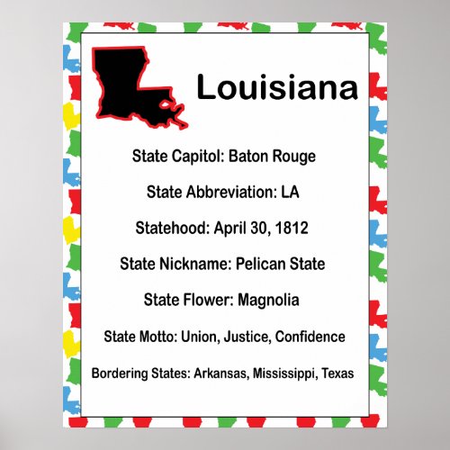 Louisiana Educational Information State Poster