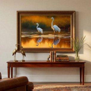Louisiana Egret 36x24 Acrylic Wall Art