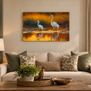 Louisiana Egret 36x24 Acrylic Wall Art