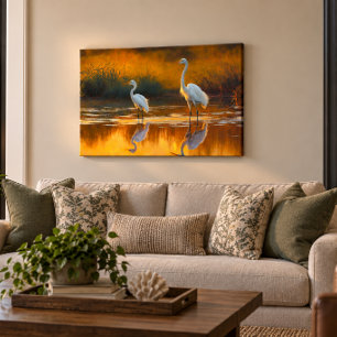 Louisiana Egret 36x24 Gallery Wrap
