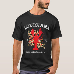 Louisiana Est. 1812 Crawfish Leopard New Orleans M T-Shirt