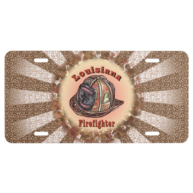 Louisiana Firefighter  License Plate (Front)