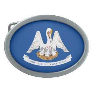 Louisiana flag belt buckle
