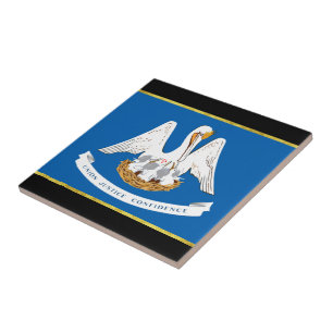 Louisiana flag ceramic tile