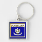 Louisiana State Flag Key Chain 2 Sided Key Ring