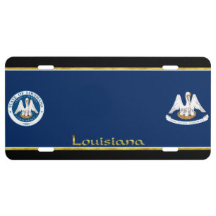 Louisiana flag license plate