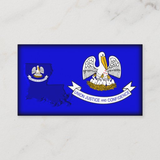 Customizable Louisiana Flag-Map Business Card