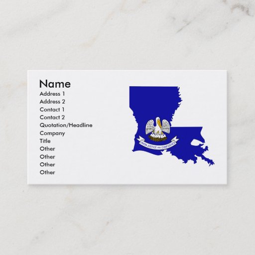 Customizable Louisiana Flag Map Business Card