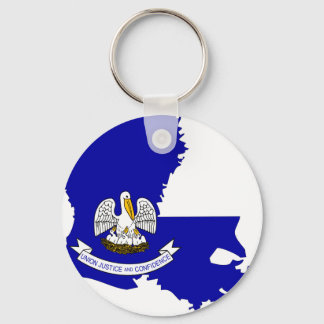 Louisiana Flag Map Keychain
