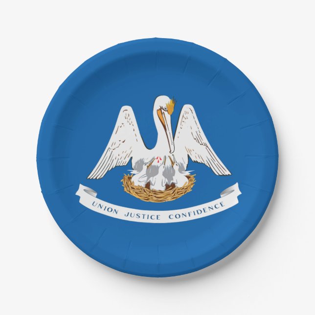 Louisiana flag paper plates (Front)
