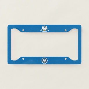 Louisiana flag-seal license plate frame