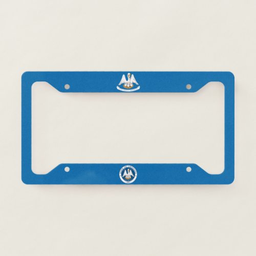 Louisiana flag_seal license plate frame