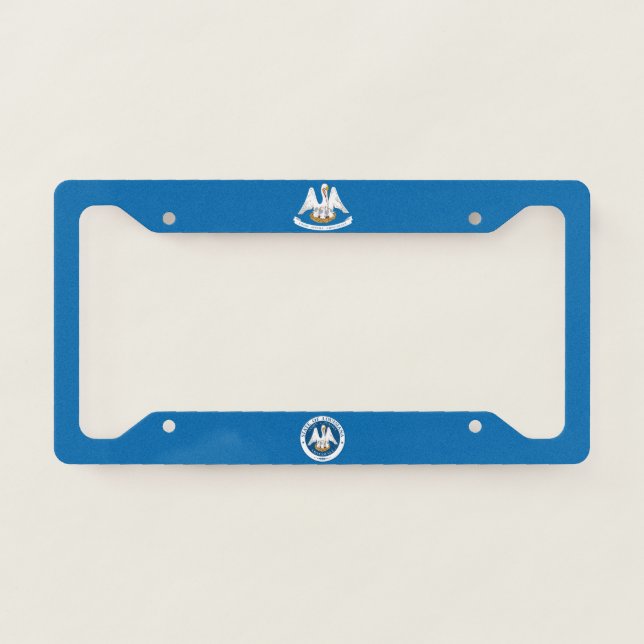 Louisiana flag-seal license plate frame (Front)