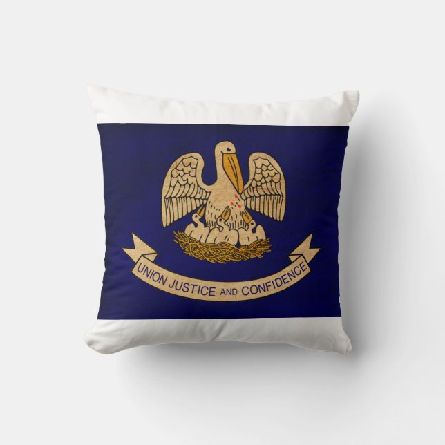 Louisiana Flag Throw Pillow (Front)