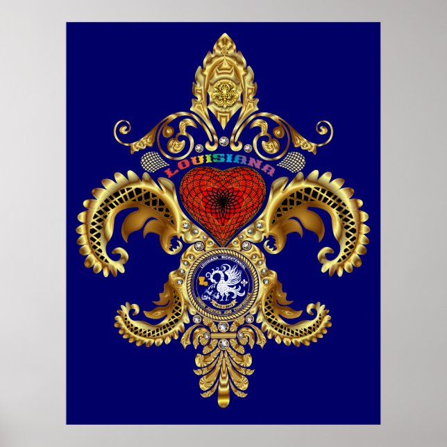 Louisiana Fleur De Lis Bicentennial Poster (Front)