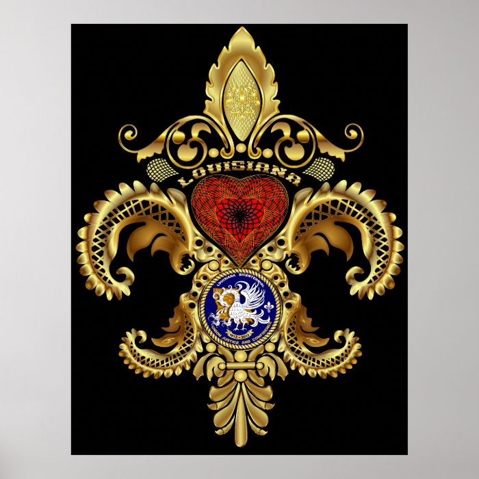 Louisiana Fleur De Lis Bicentennial Poster