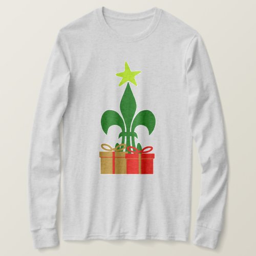 Louisiana Fleur De Lis Cajun Christmas Tree  Gift T_Shirt