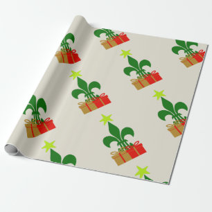 Louisiana Fleur De Lis Cajun Christmas Tree & Gift Wrapping Paper