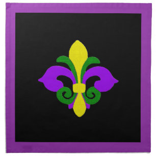 Louisiana Fleur de lis (Mardi Gras).jpg Cloth Napkin