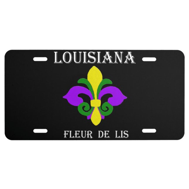 Louisiana Fleur de lis (Mardi Gras) License Plate (Front)