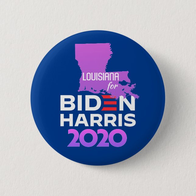 Louisiana for Biden Harris 2020 Button (Front)