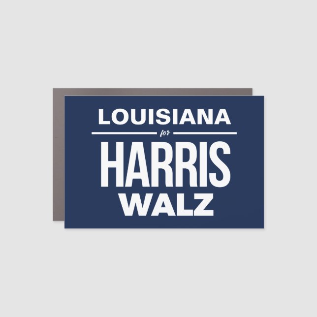 Louisiana for Harris Walz Car Magnet (Front)