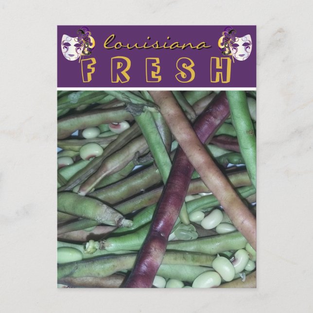 Louisiana Fresh Purple Hull Peas Travel Postcard (Front)