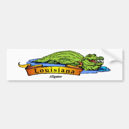 Louisiana Gator Bumper Sticker