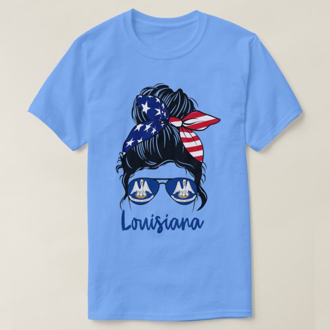 Louisiana Girl Louisiana Flag State Girlfriend mes T-Shirt (Design Front)
