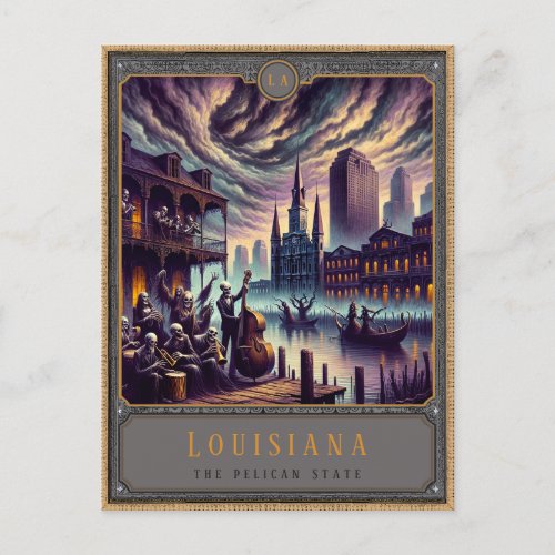 Louisiana  Gothic Art Postcard