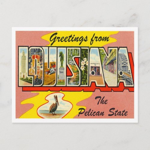 Louisiana Greetings From US States Postcard