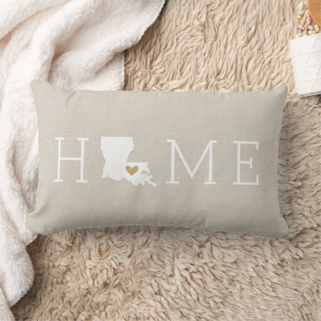 Louisiana Heart Home State Throw Pillow (Blanket)