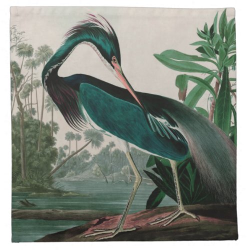 Louisiana Heron Birds of America Audubon Print Cloth Napkin