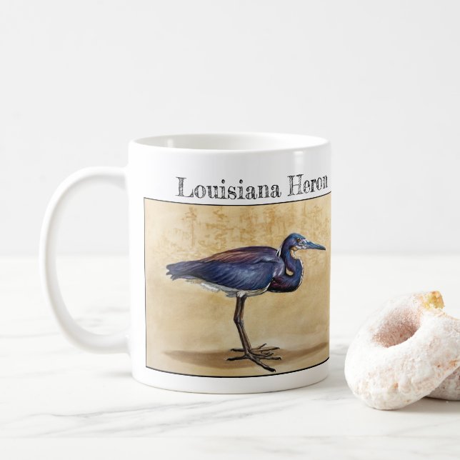 Louisiana Heron (Egretta tricolor) Coffee Mug (With Donut)