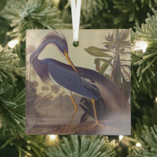 Louisiana Heron Glass Ornament