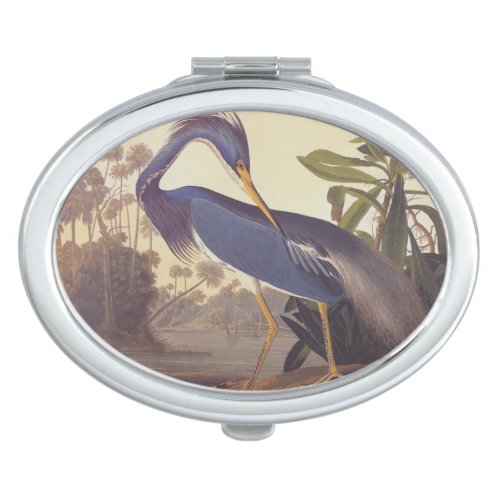 Louisiana Heron or Tricolored Heron by Audubon Compact Mirror