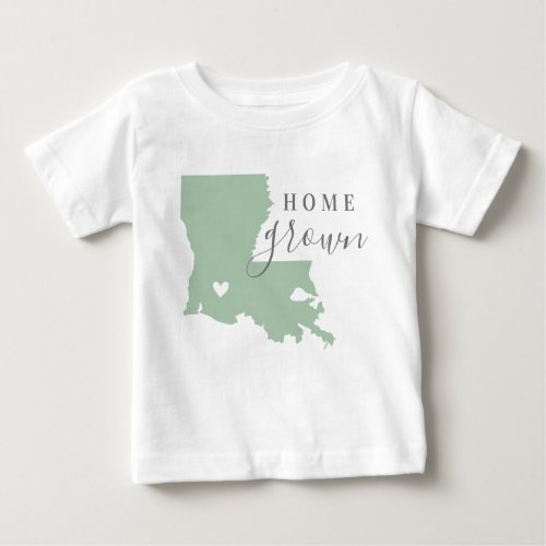 Louisiana Home Grown  Editable Colors State Map Baby T_Shirt