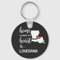 Louisiana in White and Black Keychain