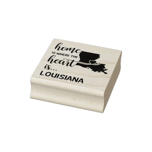 Louisiana home is where the heart is rubber stamp