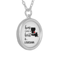 925 sterling silver necklace Louisiana Home is Where The Heart Is State  Necklace