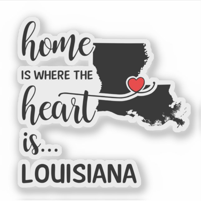 Louisiana home is where the heart is sticker (Front)