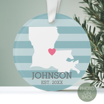 Louisiana Home State Map - Custom Wedding City Ornament by MyGiftShop at Zazzle