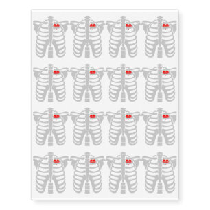 Louisiana In Heart Skeletons Halloween Funny Temporary Tattoos