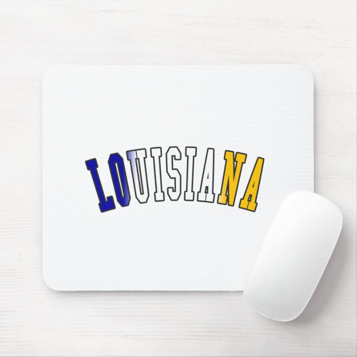 Louisiana in State Flag Colors Mousepad