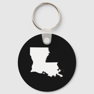 Louisiana in White and Black Keychain